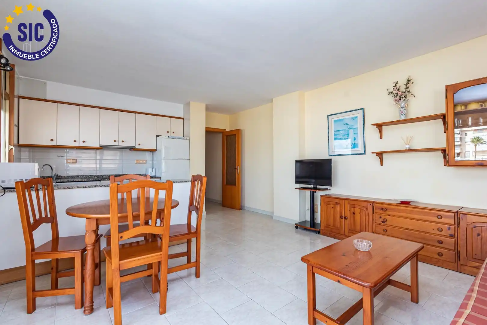 Sala d'estar de Apartament en venda en Peñíscola / Peníscola amb Terrassa, Moblat i Piscina comunitària
