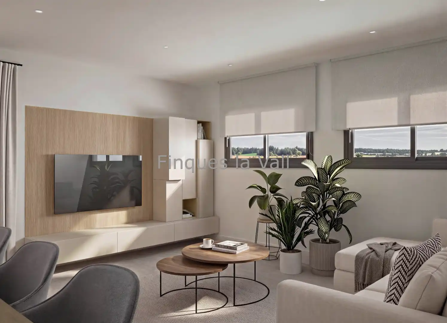 Wohnzimmer von Einfamilien-Reihenhaus zum Verkauf in Roda de Ter mit Privatgarten, Terrasse und Balkon