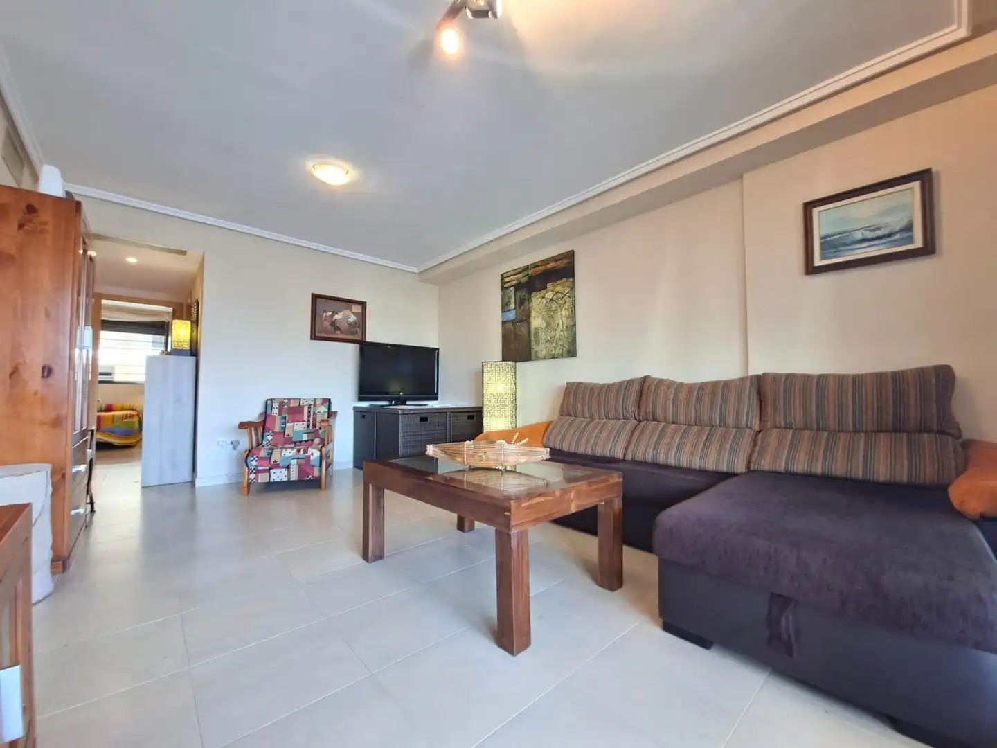 Sala de estar de Apartamento en venta en Oropesa del Mar / Orpesa con Aire acondicionado, Terraza y Amueblado