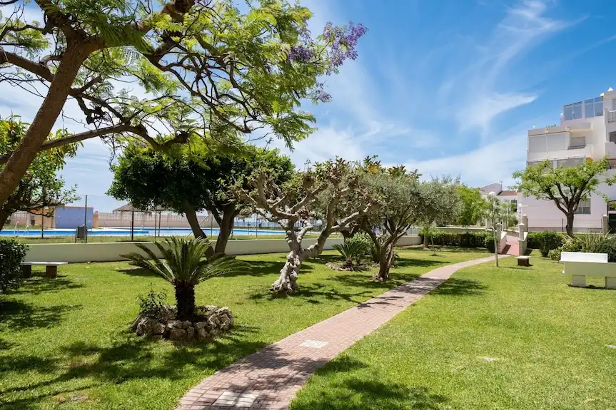 Jardín de Apartamento en venta en Algarrobo con Aire acondicionado, Terraza y Amueblado