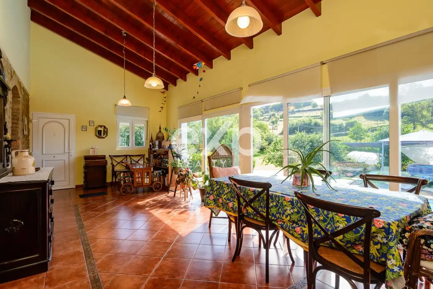 Dining room of Houses for sale in Langreo  with Heating, Private garden and Swimming Pool