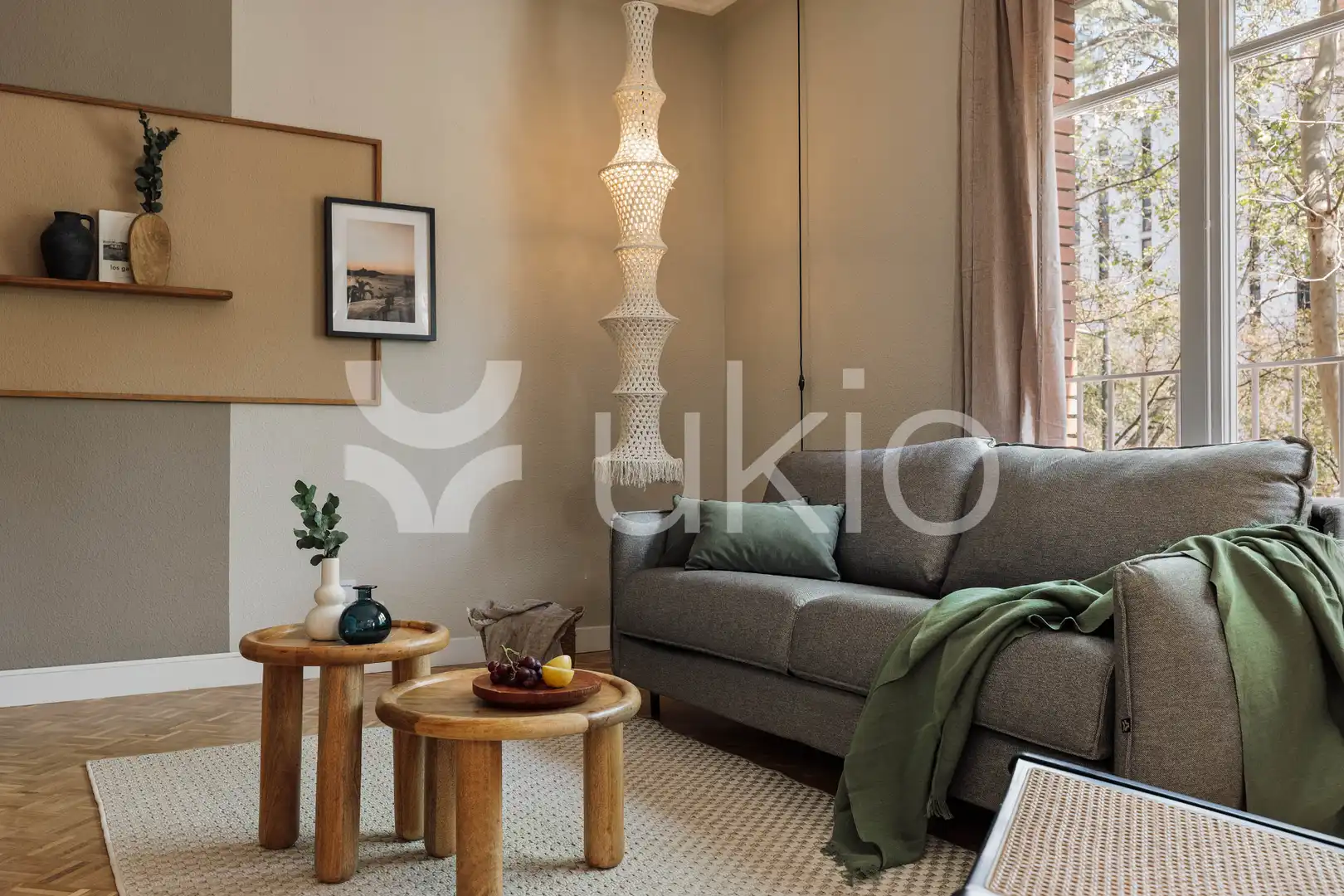 Sala de estar de Apartamento de alquiler en Barcelona con Aire acondicionado, Calefacción y Amueblado