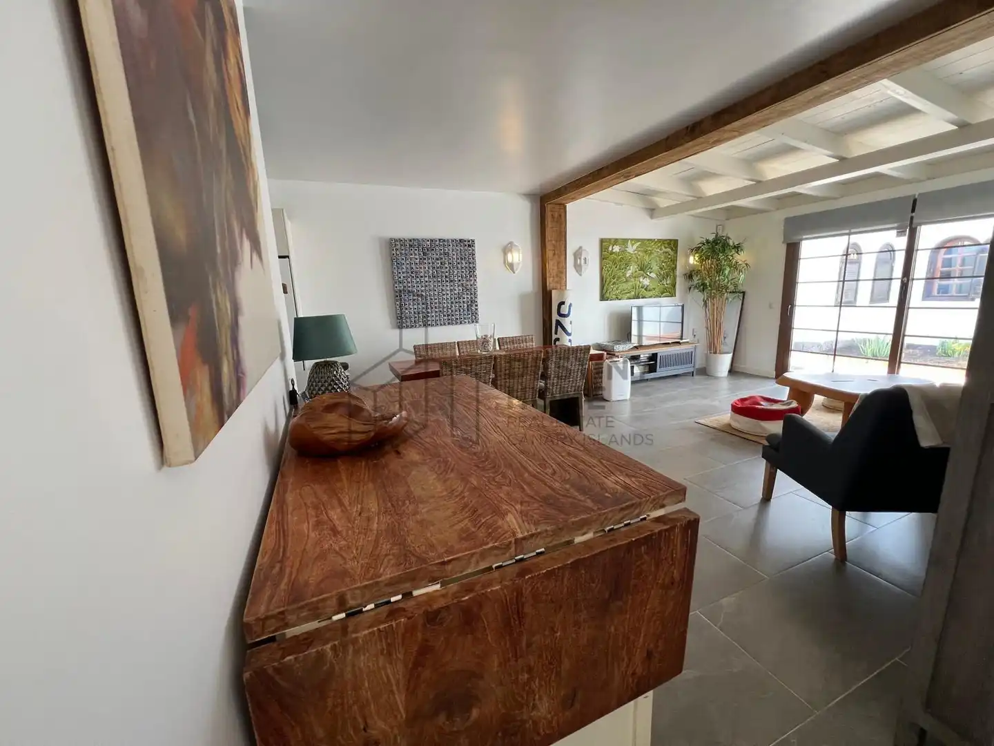 Sala d'estar de Casa adosada en venda en La Oliva amb Terrassa i Piscina comunitària