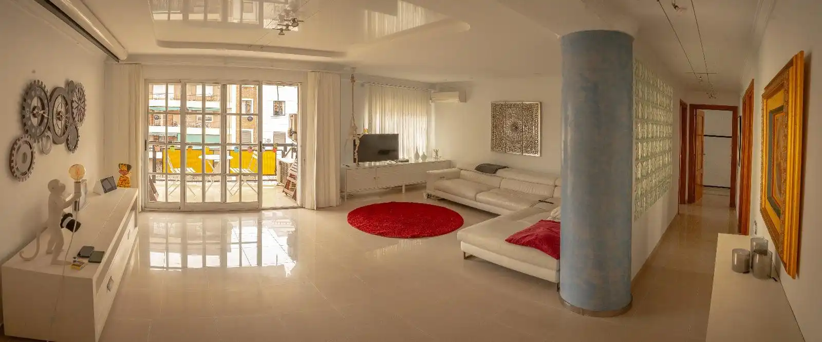 Sala de estar de Piso de alquiler en  Valencia Capital con Aire acondicionado, Amueblado y Balcón