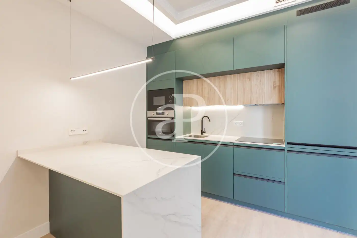 Kitchen of Flat for sale in  Madrid Capital  with Air Conditioner, Heating and Private garden