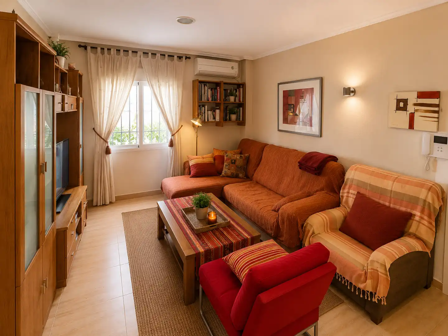 Sala de estar de Planta baja en venta en Alicante / Alacant con Aire acondicionado, Amueblado y Horno