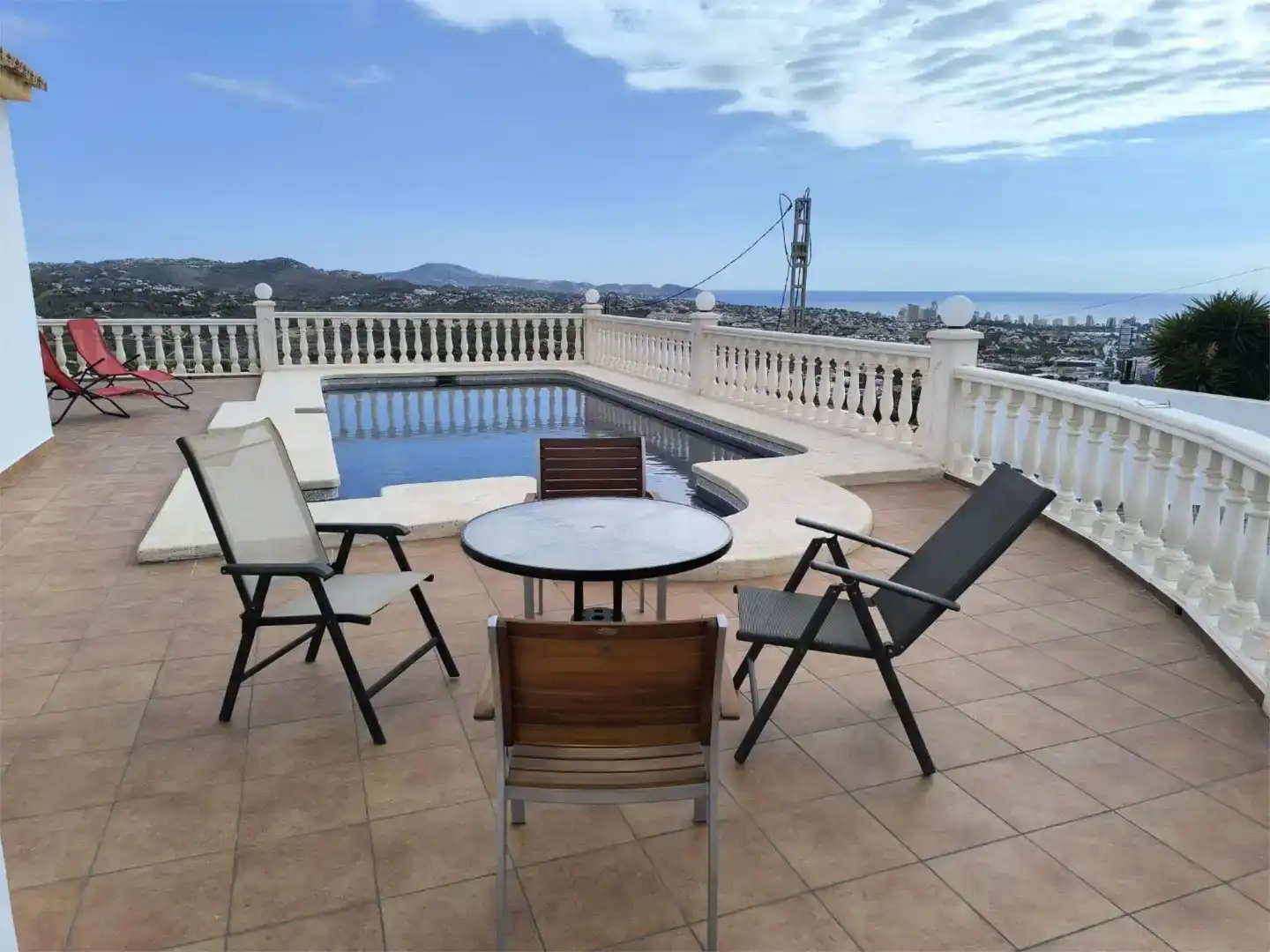 Terrace of Flat for sale in Calpe / Calp  with Air Conditioner, Private garden and Swimming Pool