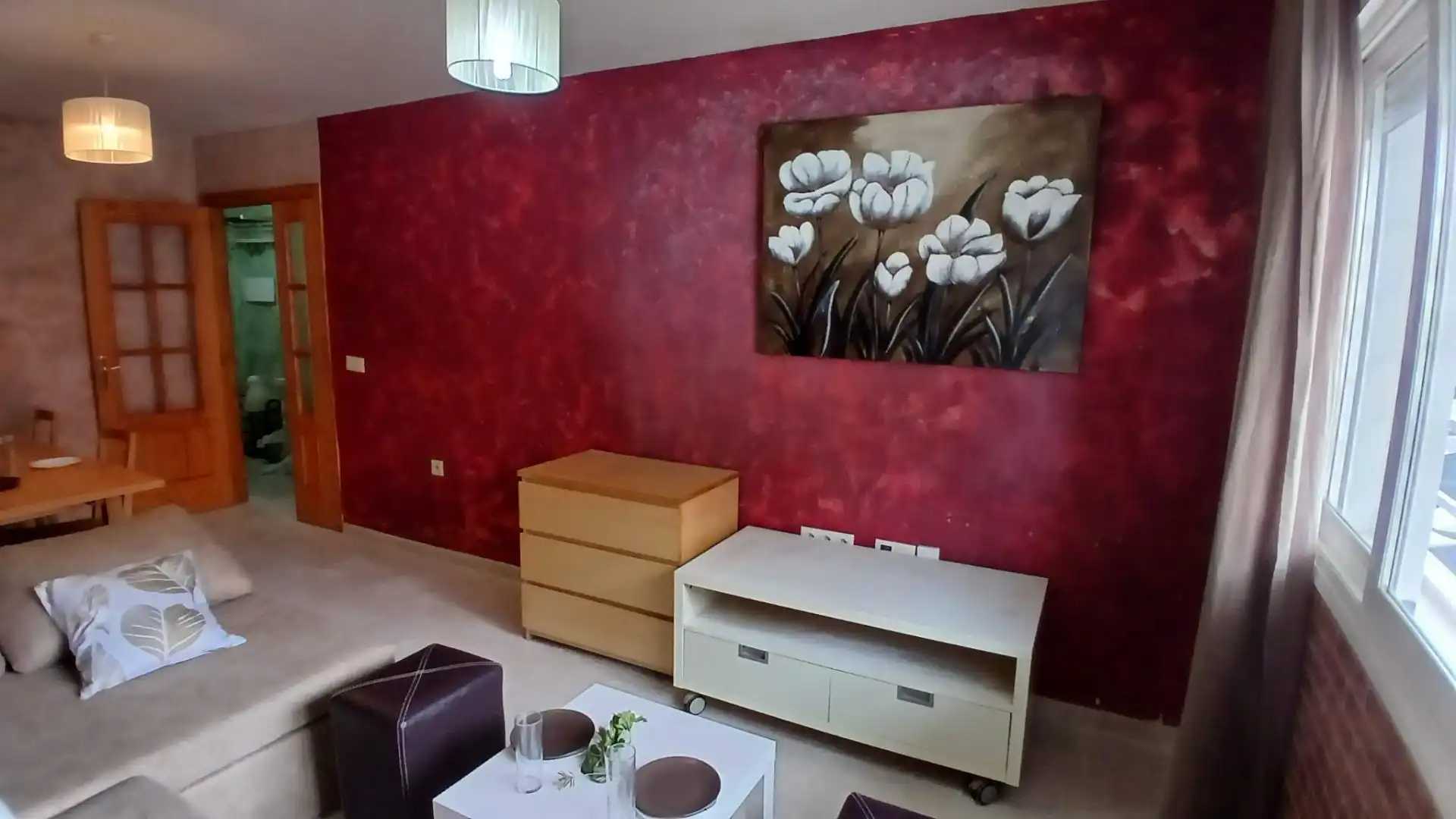Living room of Flat for sale in Vícar  with Storage room, Furnished and Community pool