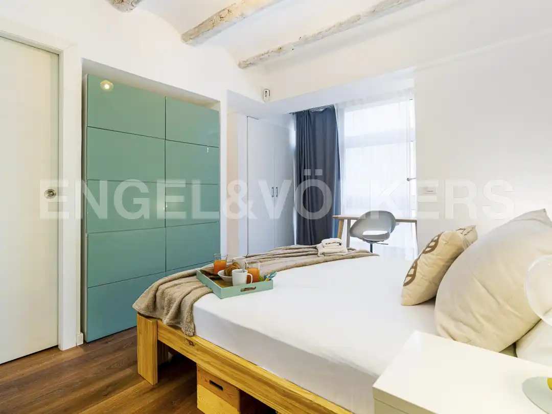 Schlafzimmer von Wohnung zur Miete in Barcelona mit Klimaanlage, Heizung und Parkett