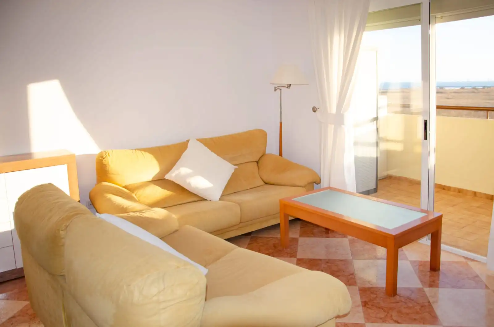 Wohnzimmer von Wohnung zur Miete in La Pobla de Farnals mit Klimaanlage, Terrasse und Möbliert