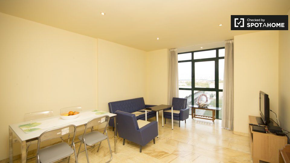 Living room of Flat to rent in  Madrid Capital  with Air Conditioner, Heating and Furnished