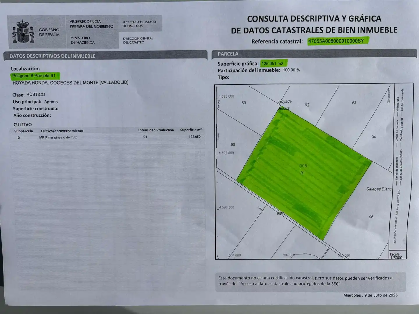 Terreno en venta en Cogeces del Monte