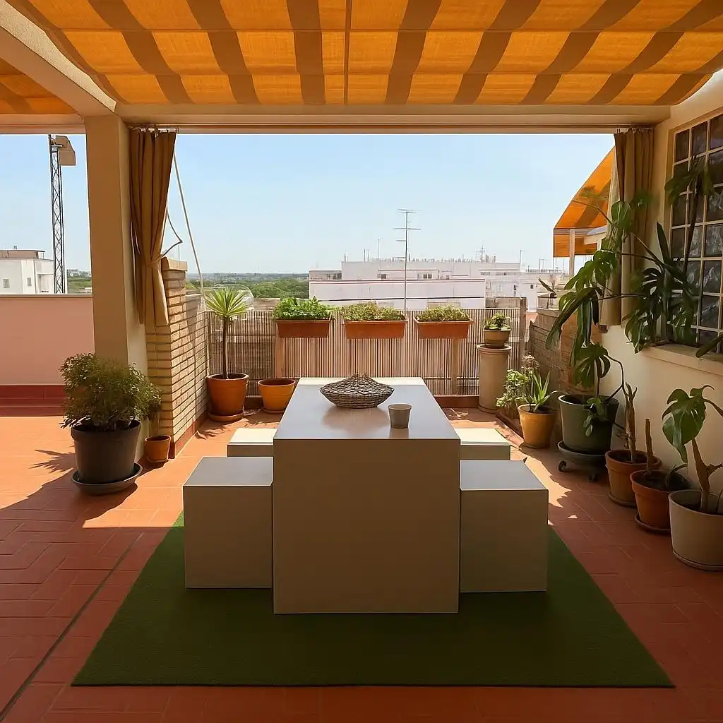 Terrassa de Àtic de lloguer en Elche / Elx amb Aire condicionat, Calefacció i Jardí privat