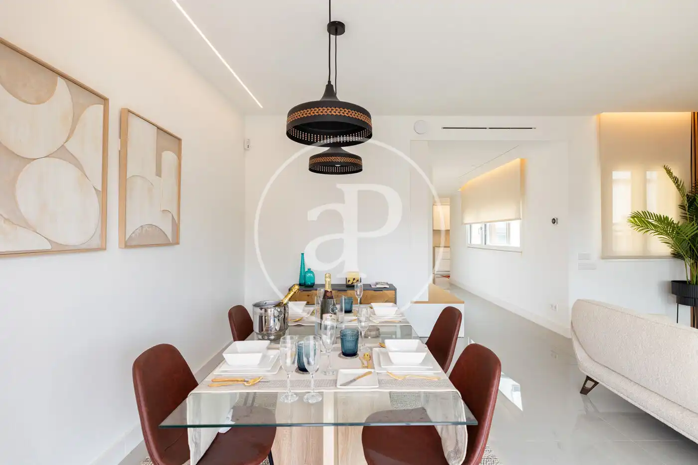Dining room of Flat for rent in Barcelona  with Air Conditioner, Heating and Terrace