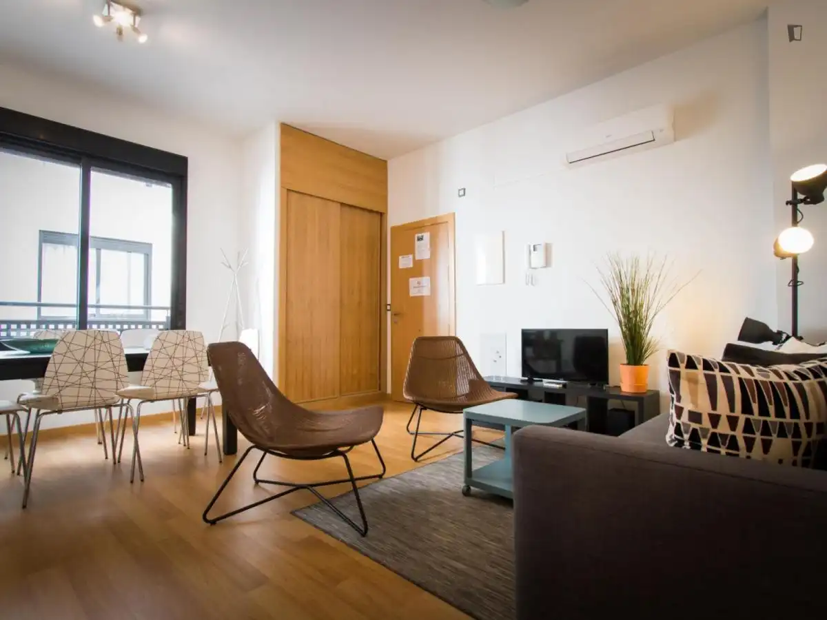 Wohnzimmer von Wohnungen zur Miete in Málaga mit Klimaanlage, Heizung und Möbliert