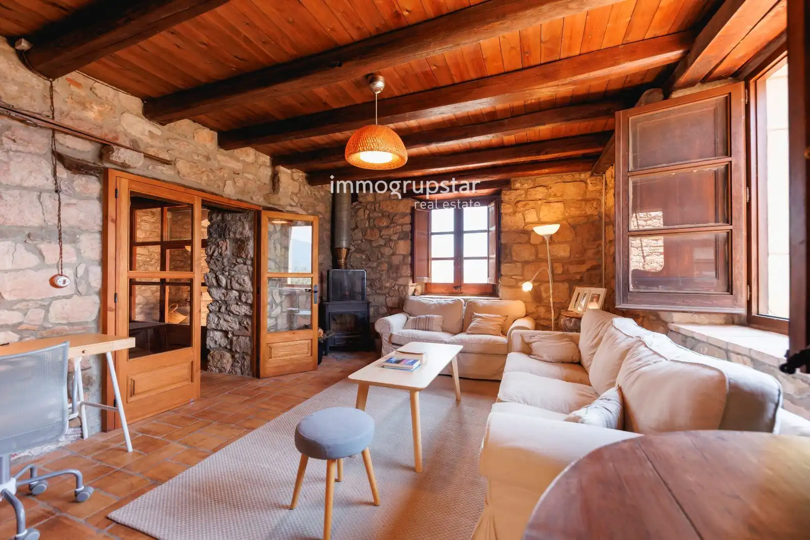 Sala de estar de Finca rústica en venta en Amer con Trastero