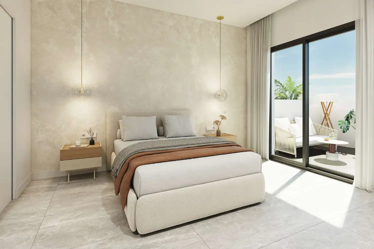 Dormitori de Apartament en venda en Pilar de la Horadada amb Aire condicionat, Terrassa i Piscina