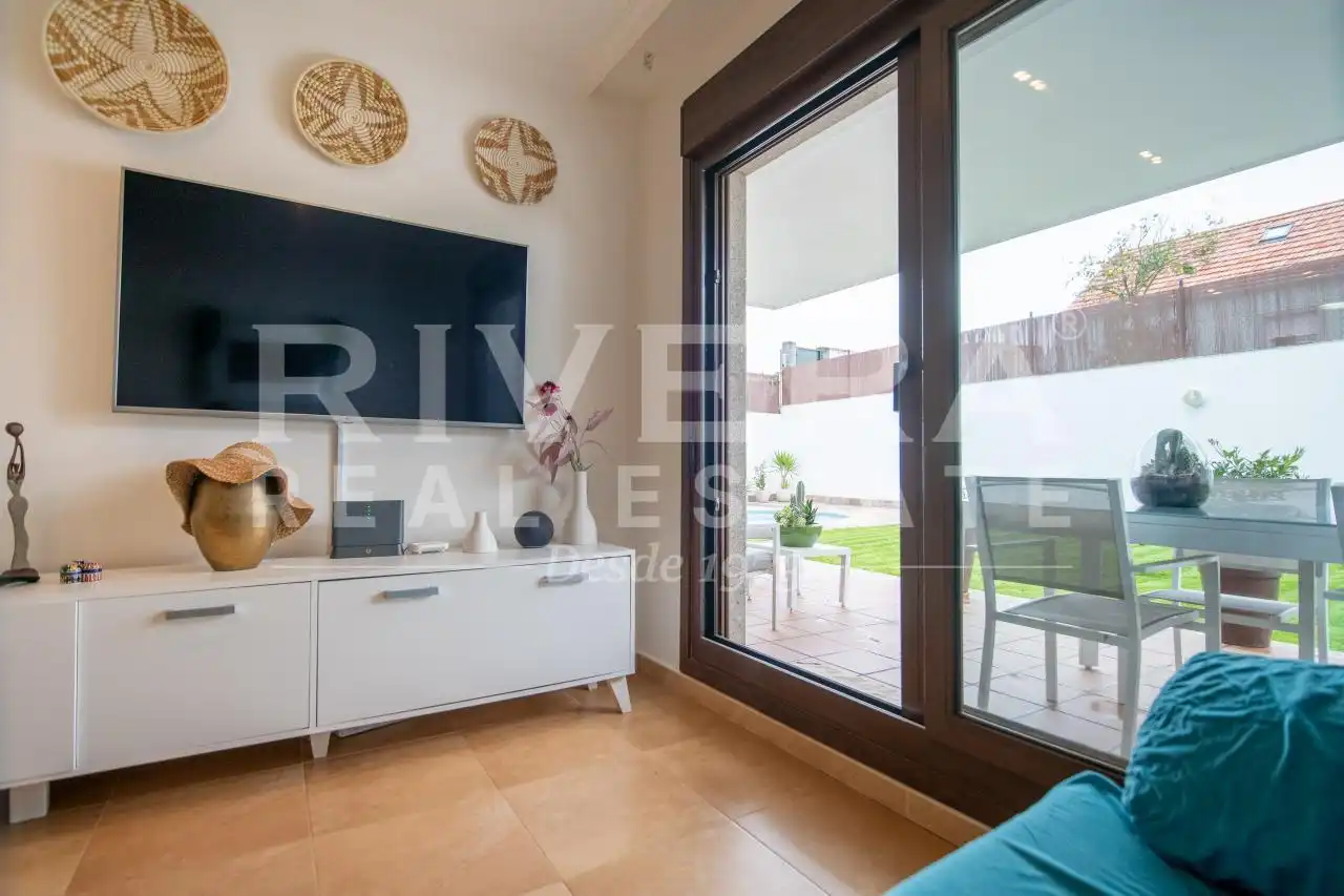 Garten von Wohnung zum Verkauf in Sanxenxo mit Heizung, Terrasse und Abstellraum