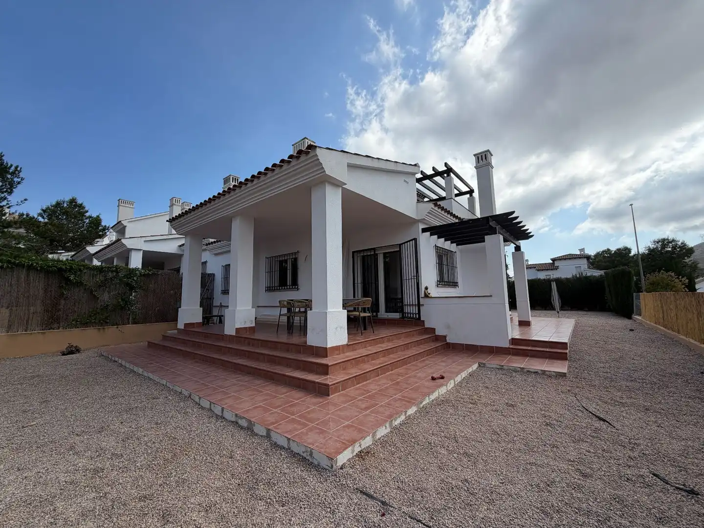 Vista exterior de Casa o chalet en venta en Fuente Álamo de Murcia con Aire acondicionado, Jardín privado y Terraza