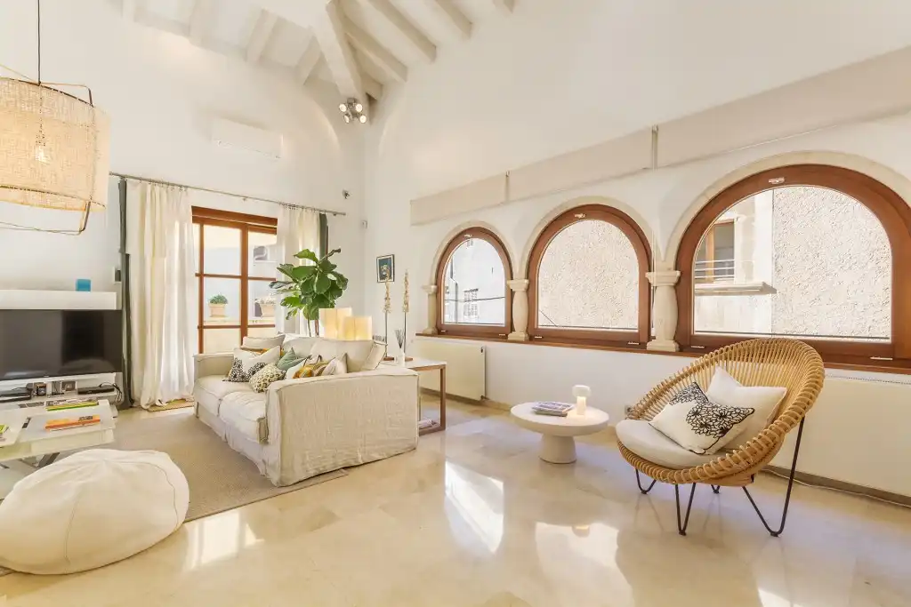 Living room of Country homes for sale in Pollença  with Air Conditioner, Heating and Private garden