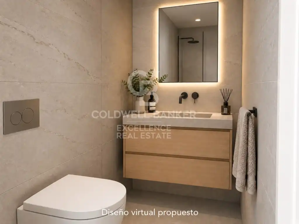 Badezimmer von Erdgeschoss zum Verkauf in Valencia mit Klimaanlage, Terrasse und Ofen
