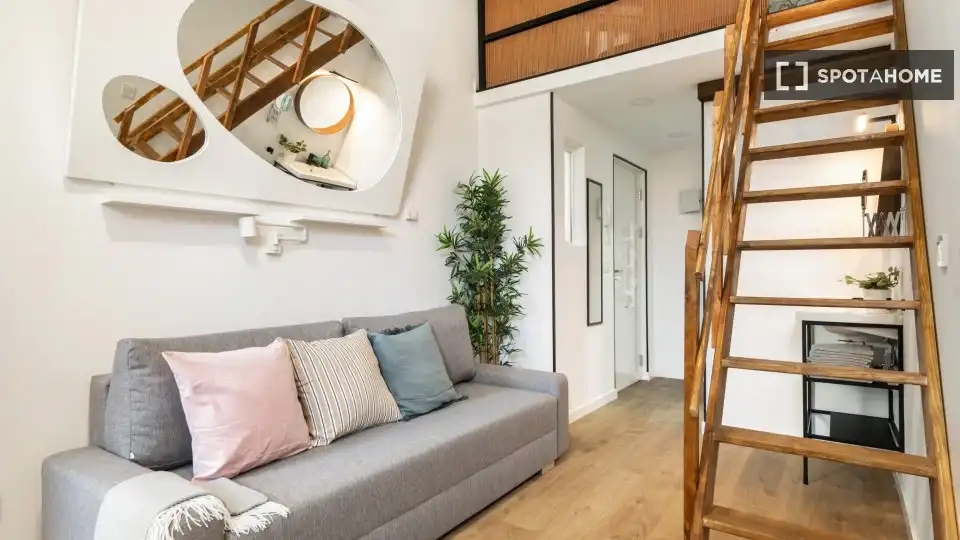 Living room of Apartments for share in Madrid  with Air Conditioner, Heating and Terrace