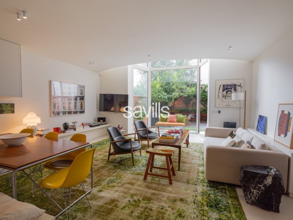 Living room of House or chalet for sale in  Barcelona Capital  with Air Conditioner, Private garden and Balcony