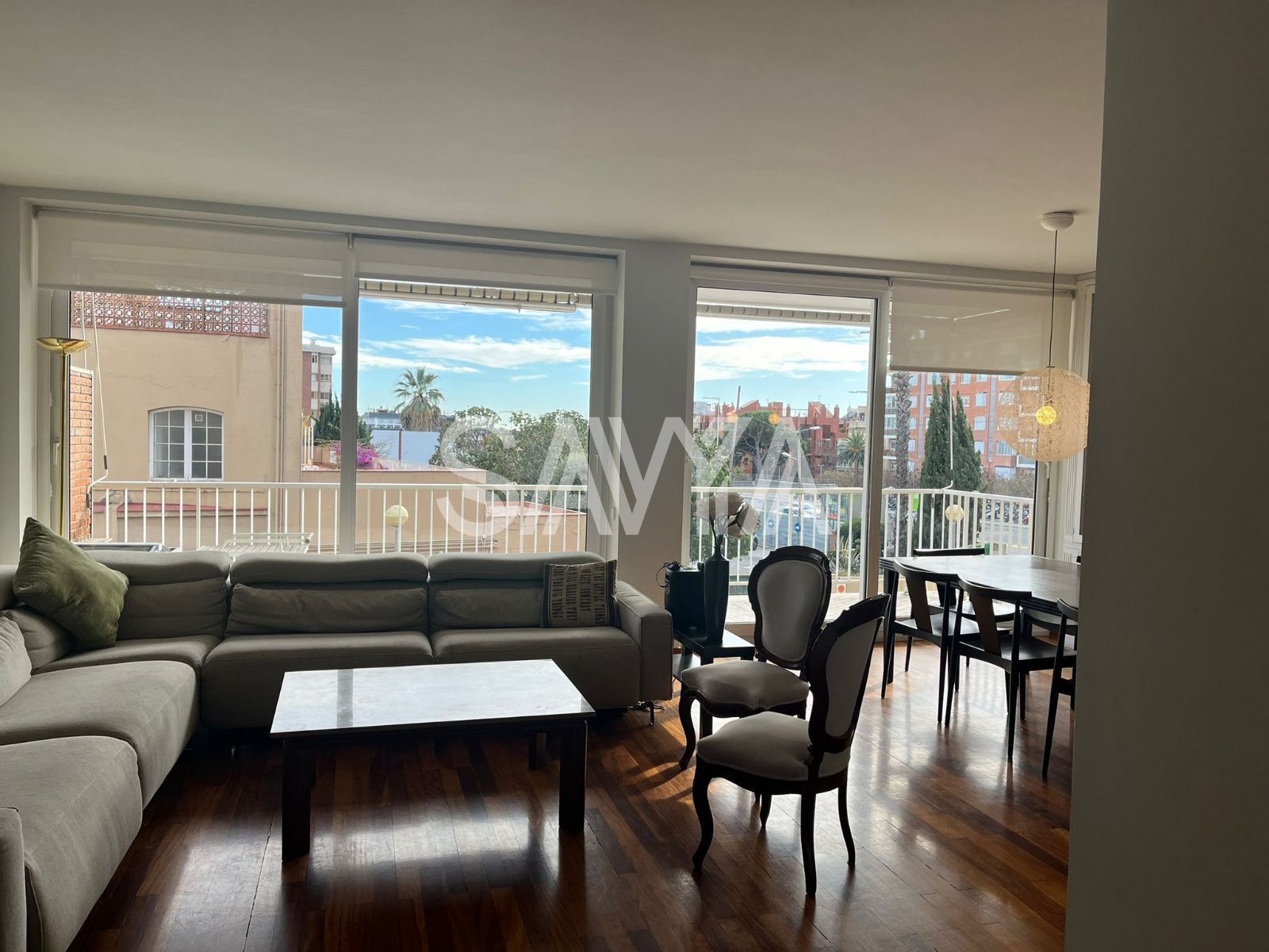 Sala d'estar de Pis de lloguer en  Barcelona Capital amb Aire condicionat, Calefacció i Terrassa