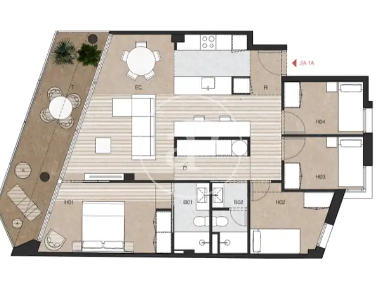 Wohnung zur Miete in Sant Cugat del Vallès mit Heizung, Terrasse und Balkon