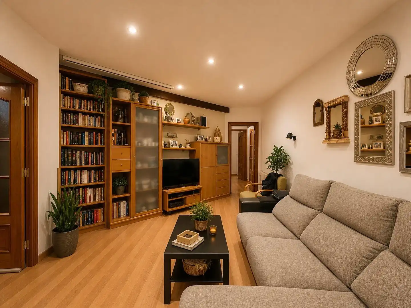 Sala de estar de Apartamento en venta en  Barcelona Capital con Aire acondicionado, Parquet y Terraza