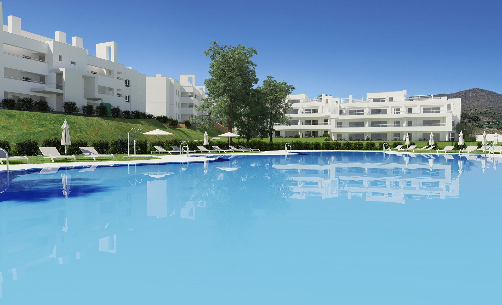 Swimming pool of Apartment for sale in Mijas  with Air Conditioner, Terrace and Swimming Pool