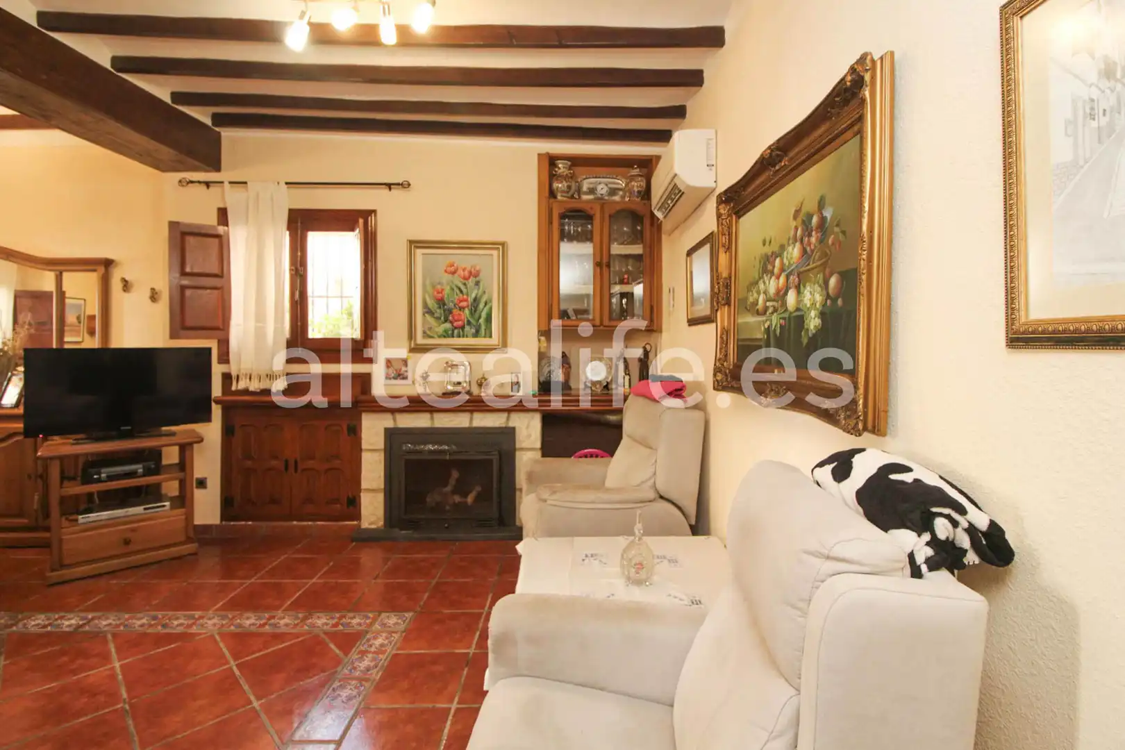 Sala d'estar de Finca rústica en venda en Polop amb Aire condicionat, Calefacció i Terrassa