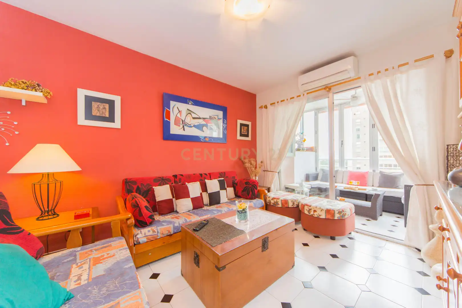Sala de estar de Apartamento de alquiler en Calpe / Calp con Aire acondicionado y Amueblado