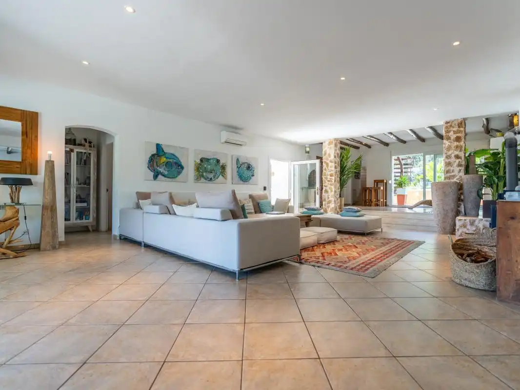Living room of Houses for sale in Sant Josep de sa Talaia  with Air Conditioner, Heating and Private garden