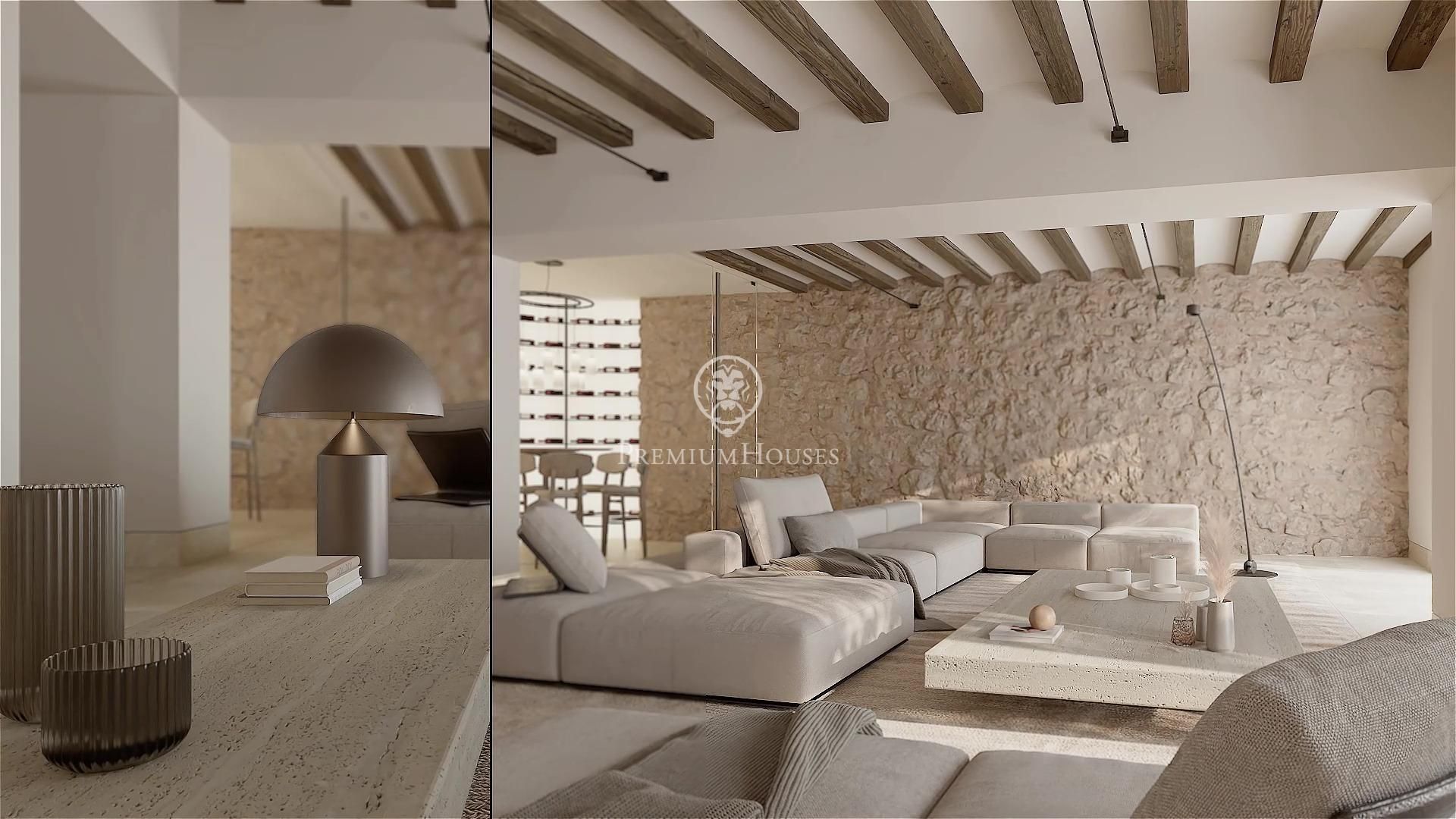 Wohnzimmer von Country house zum verkauf in Esplugues de Llobregat mit Klimaanlage, Heizung und Privatgarten