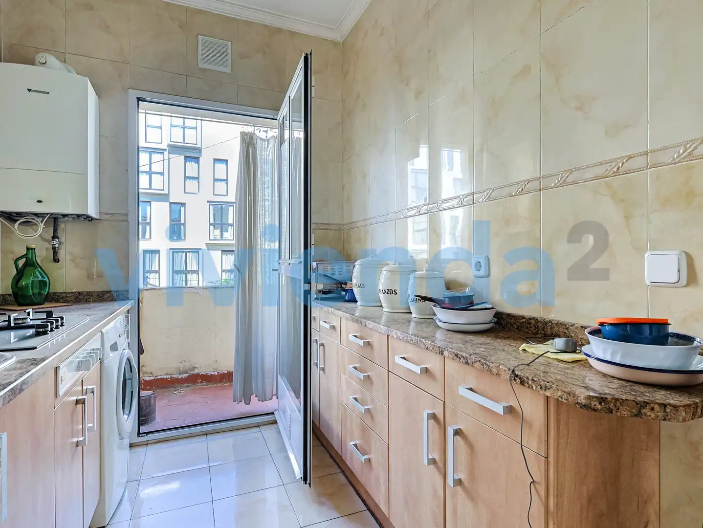 Kitchen of Flat for sale in Madrid  with Heating, Terrace and Storage room