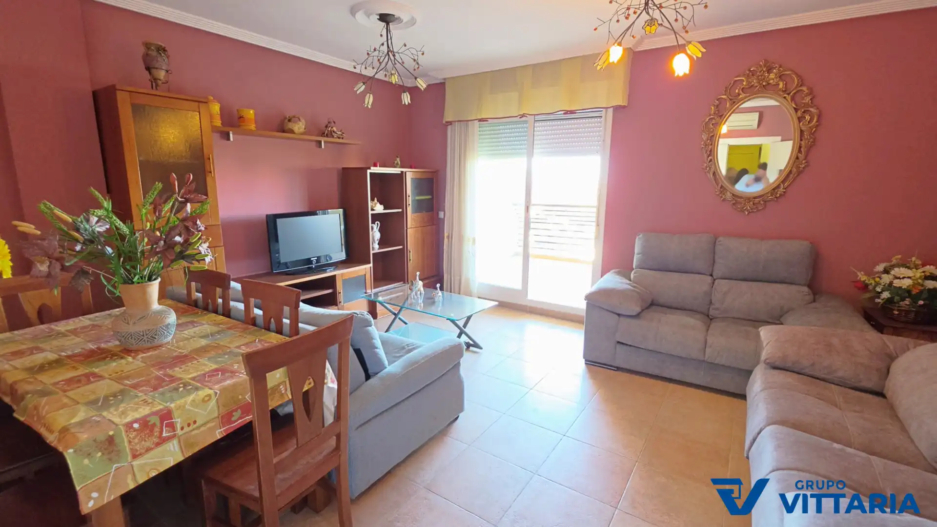 Sala de estar de Piso en venta en Roquetas de Mar con Aire acondicionado, Terraza y Amueblado