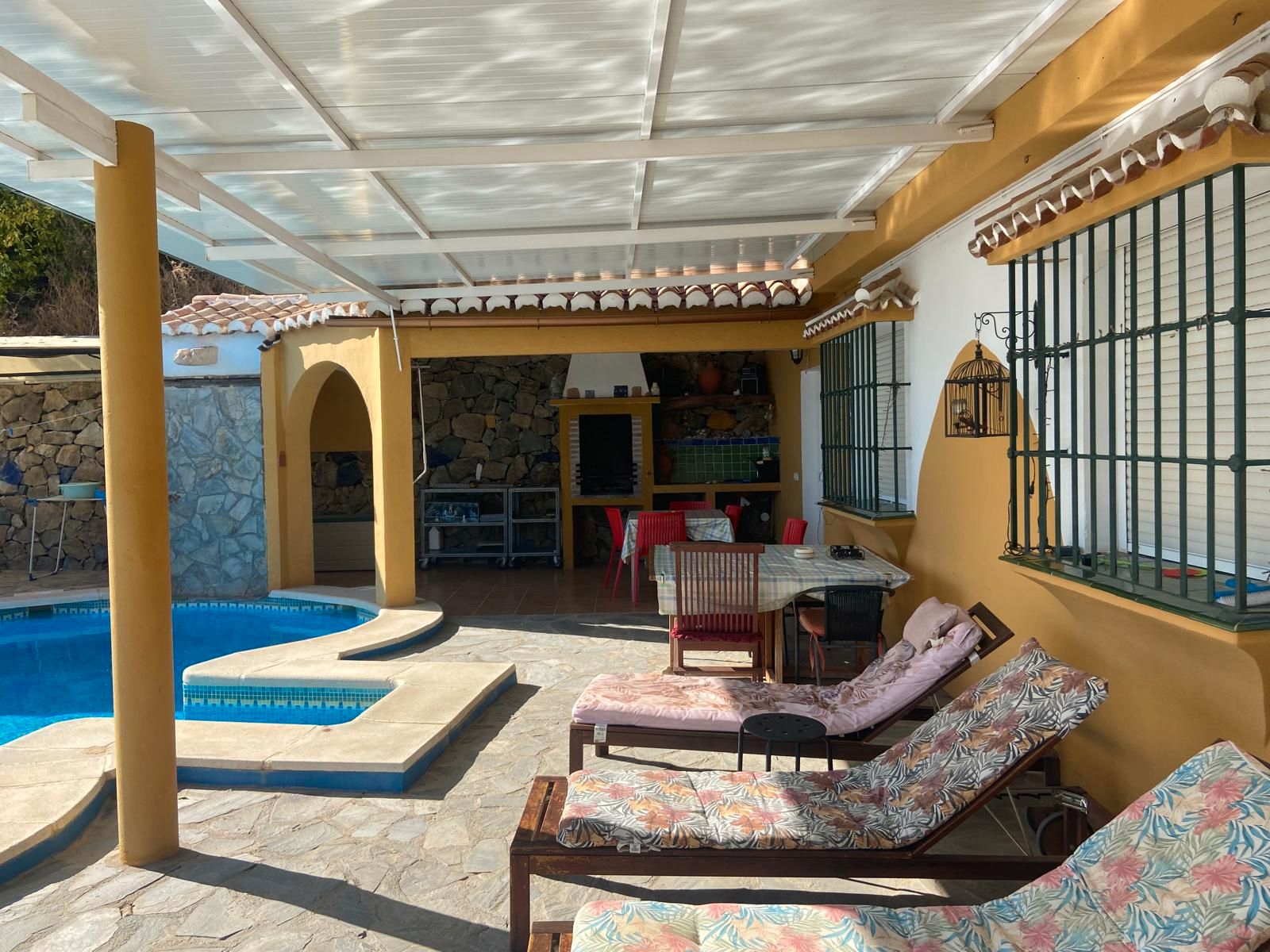 Swimming pool of Country house to rent in Comares  with Air Conditioner, Private garden and Terrace