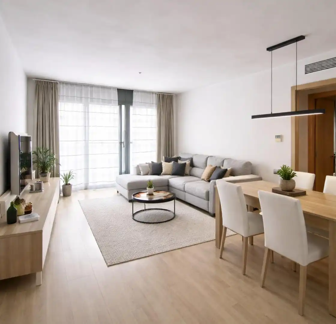 Living room of Flat for sale in Sant Pere de Ribes  with Air Conditioner, Parquet flooring and Balcony