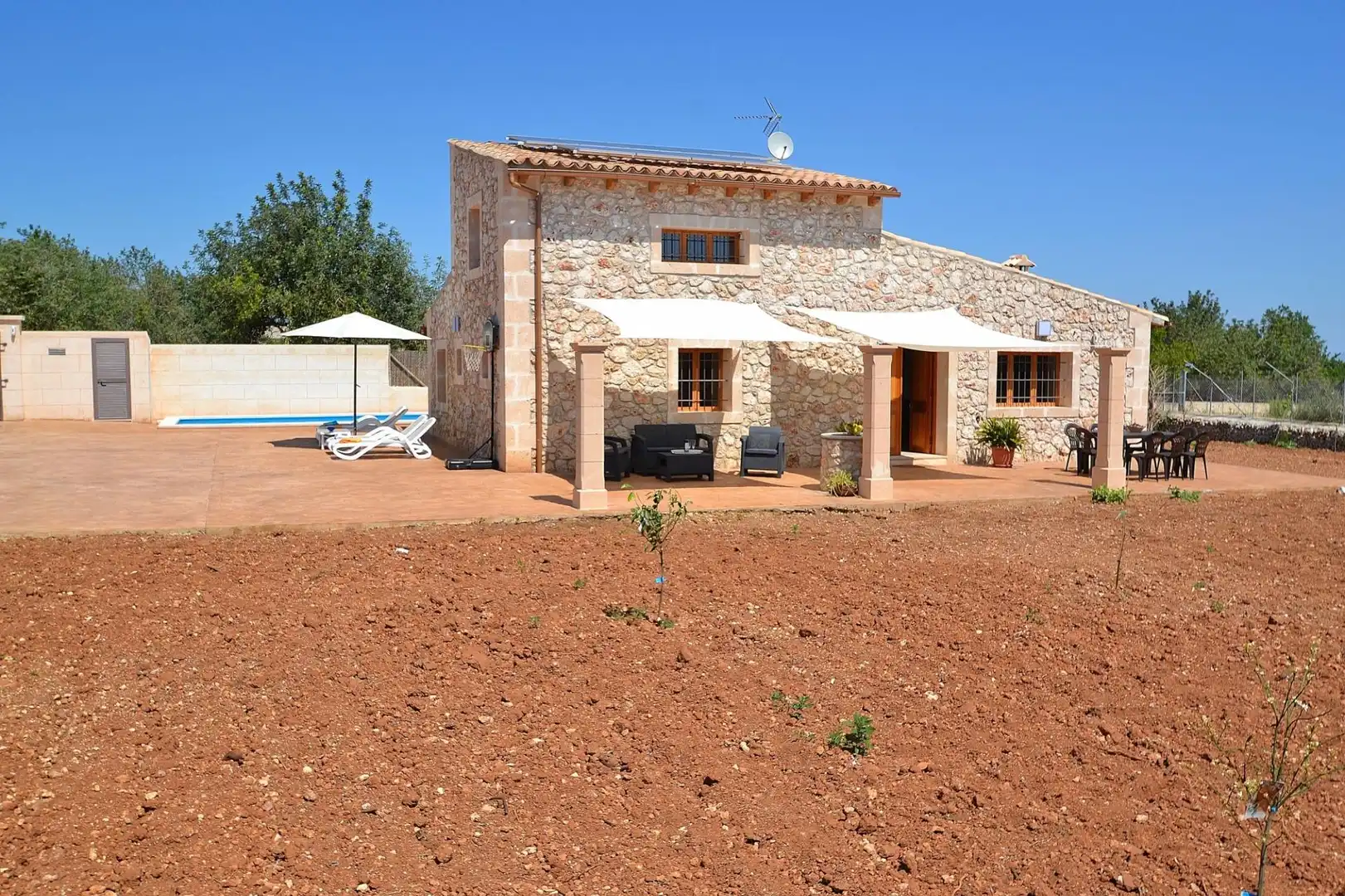 Exterior view of Country homes for rent in Llubí  with Private garden, Terrace and Swimming Pool