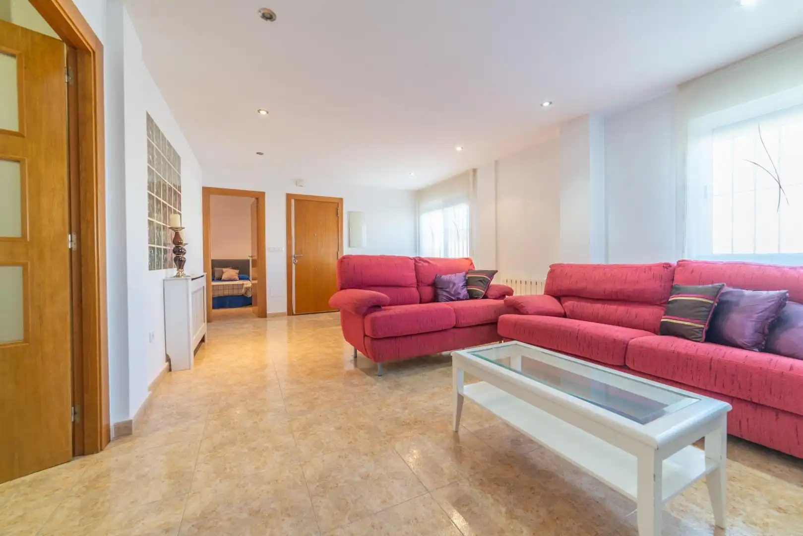 Sala d'estar de Planta baixa en venda en San Javier amb Terrassa, Moblat i Balcó