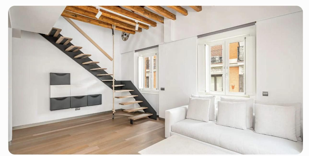 Living room of Duplex for sale in  Madrid Capital  with Air Conditioner, Heating and Parquet flooring