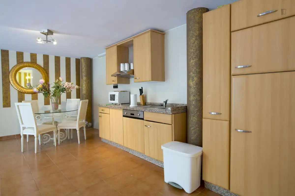 Cocina de Estudio de alquiler en Dos Hermanas con Aire acondicionado, Amueblado y Microondas