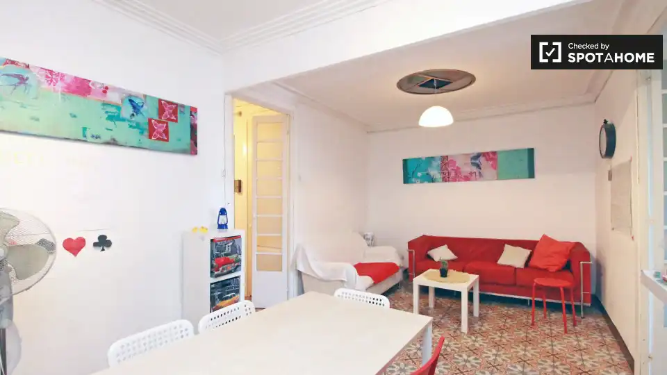 Living room of Flat for share in Barcelona  with Air Conditioner, Heating and Furnished