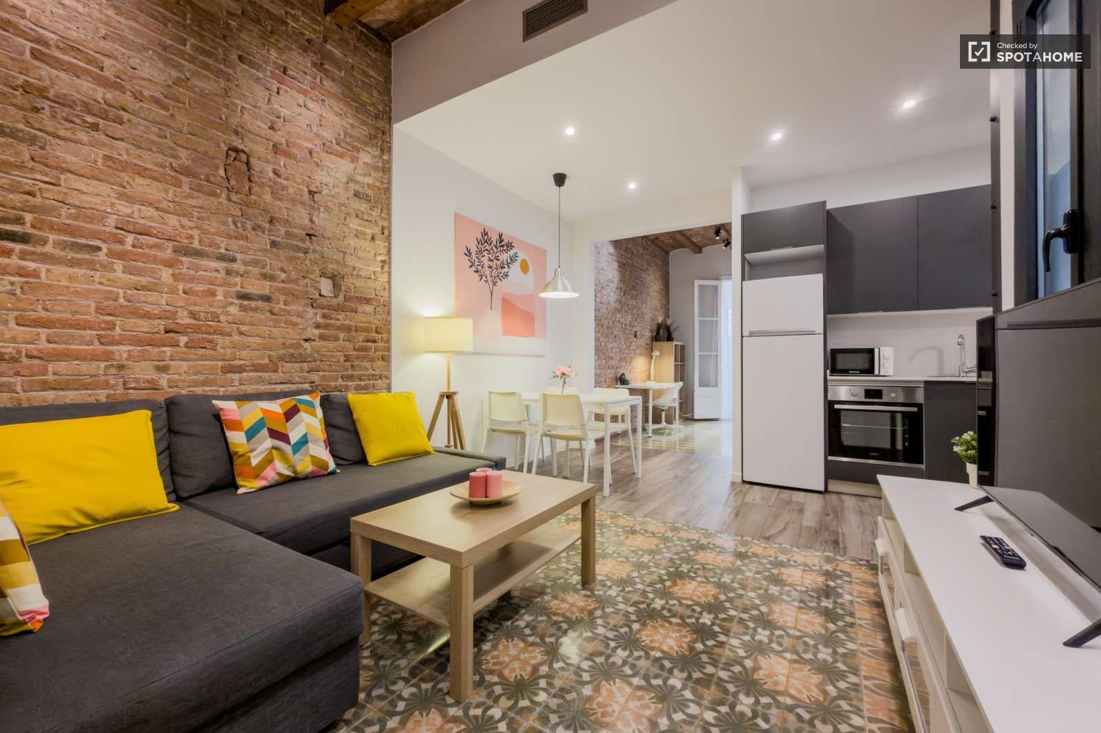 Sala d'estar de Estudi per a compartir en  Barcelona Capital amb Aire condicionat i Terrassa