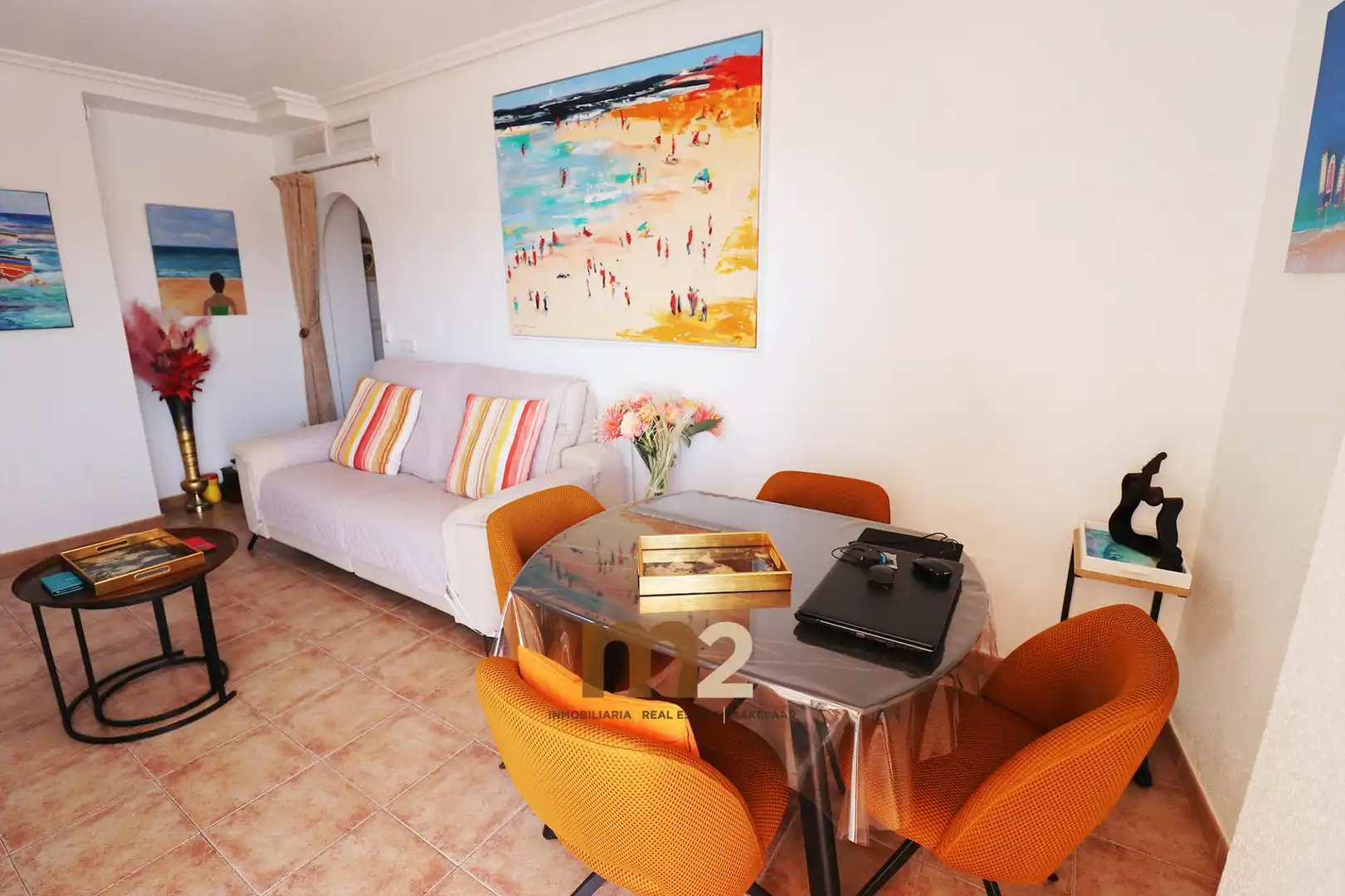 Wohnzimmer von Wohnungen zum Verkauf in Guardamar del Segura mit Klimaanlage, Heizung und Terrasse