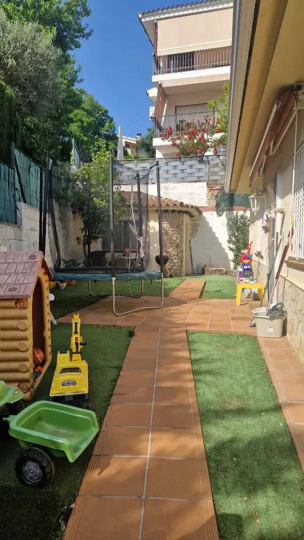 Terrassa de Casa adosada en venda en Santa Coloma de Farners amb Calefacció, Jardí privat i Parquet