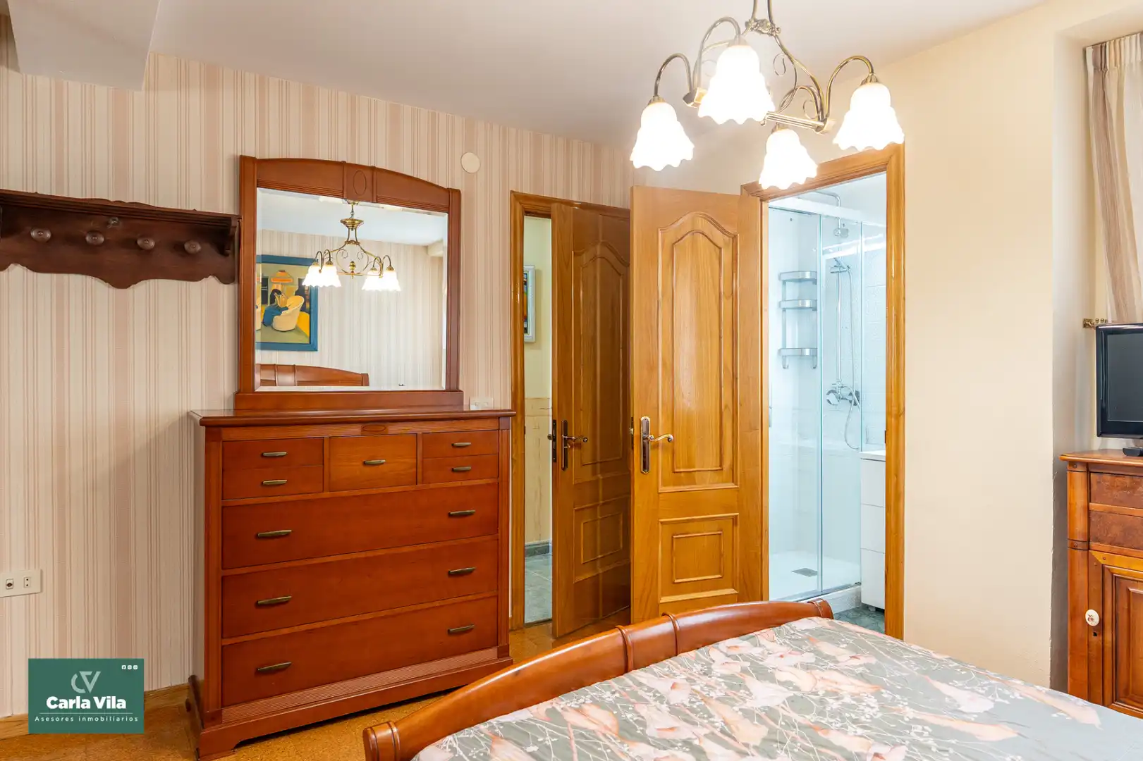 Bedroom of Flat for sale in Lugo  with Heating, Parquet flooring and Furnished