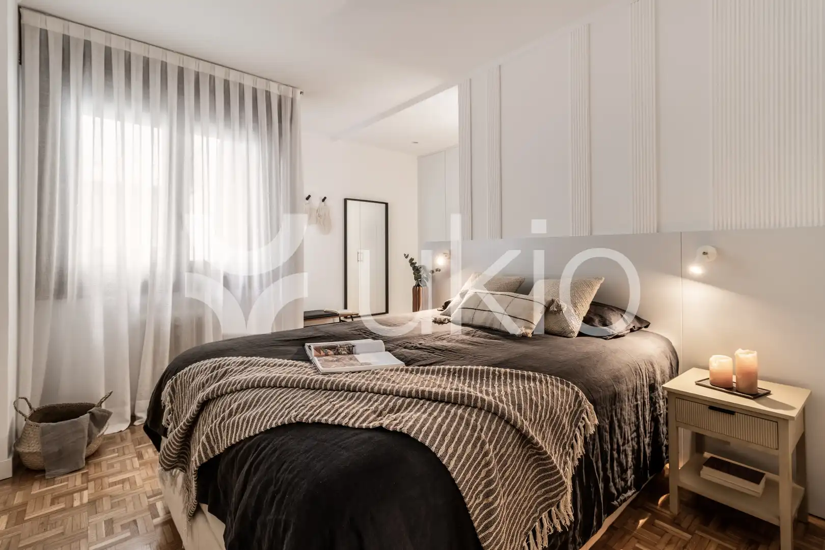 Schlafzimmer von Wohnungen zur Miete in Madrid mit Klimaanlage, Heizung und Möbliert