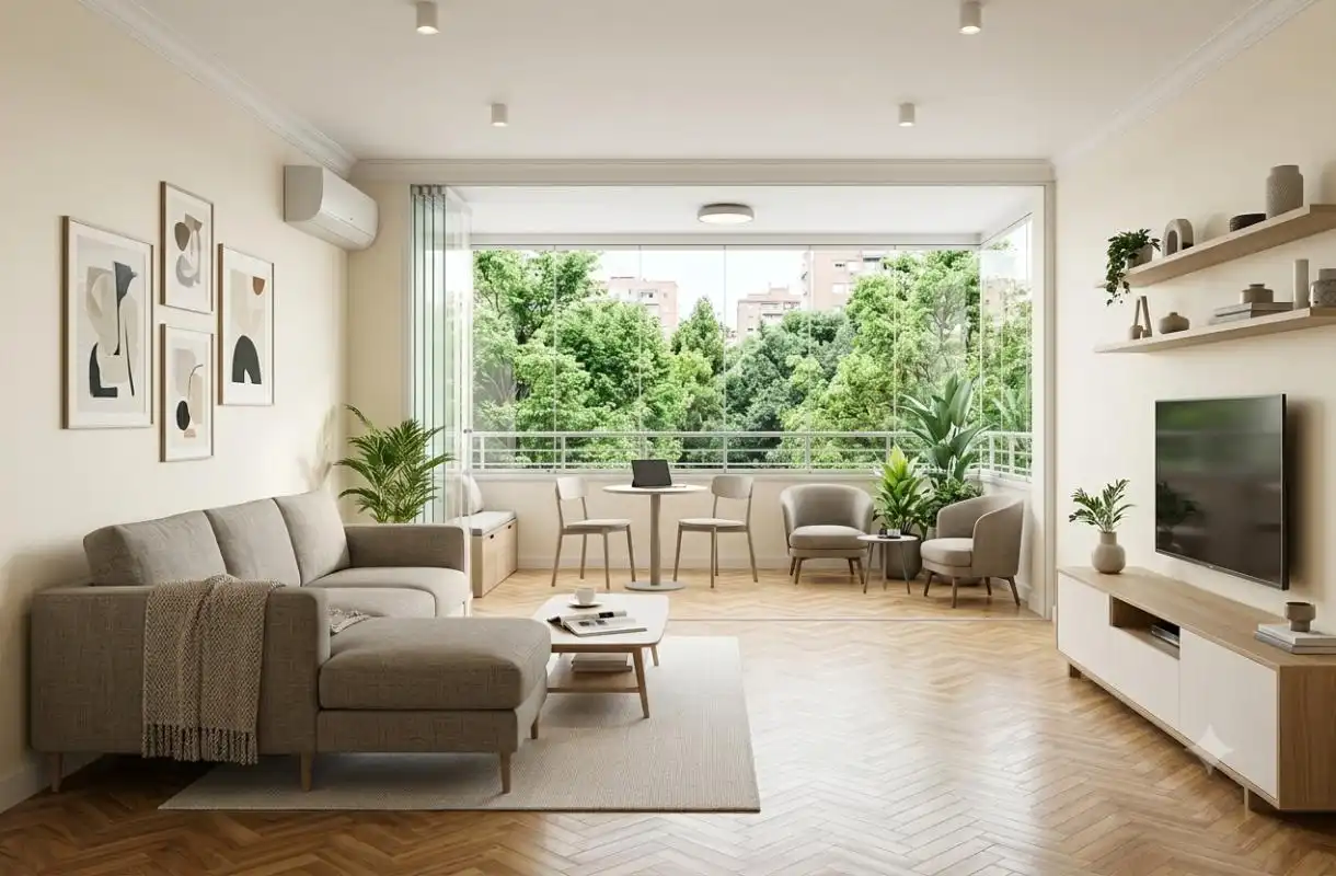 Sala de estar de Piso en venta en Madrid con Calefacción, Jardín privado y Terraza